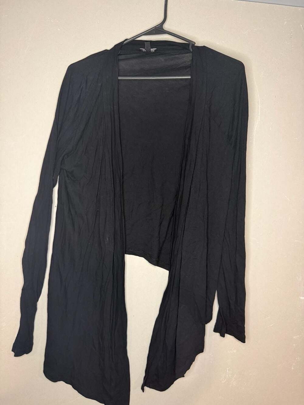 Express Dreamweight Cotton Black Open Front Cardigan Size M